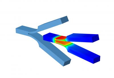 Design Tool for Materials with a Memory simulation of forceps for medical endoscopy